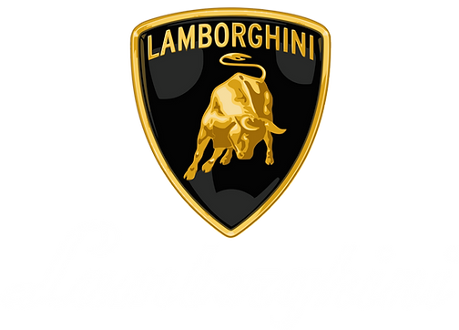 Lamborghini logo, featuring a golden bull on a black shield, representing the luxury sports car manufacturer.